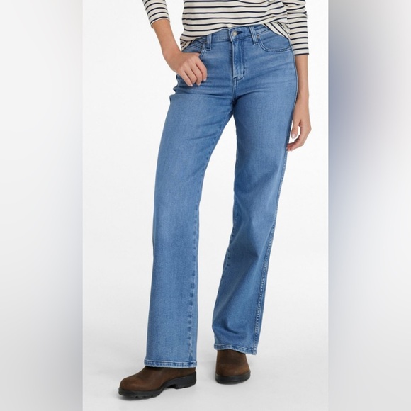 L.L.Bean Everyday Stretch Jeans High-Rise Relaxed Wide-Leg 2024 NWT 10 P - Picture 3 of 13